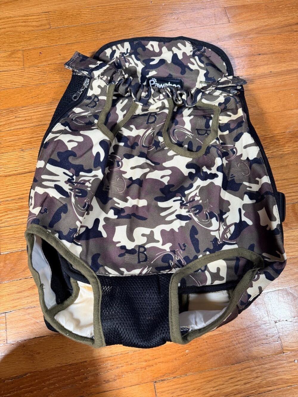 Pawaboo Pet Carrier Backpack Adjustable straps Cat Dog Bag Travel Camo MED